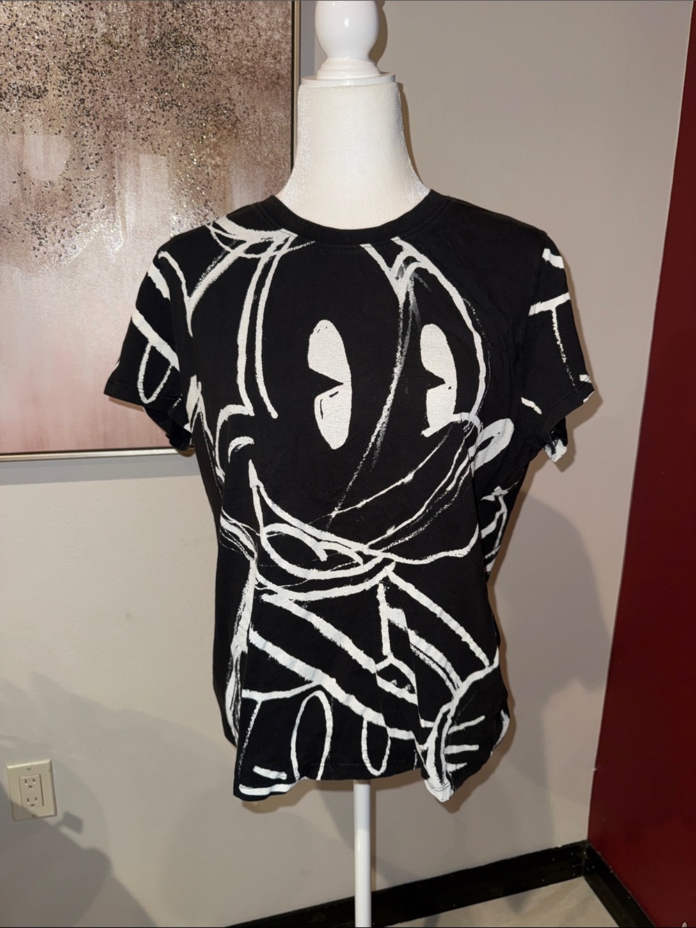 Desigual Black Tee  Mickey Mouse Graphic